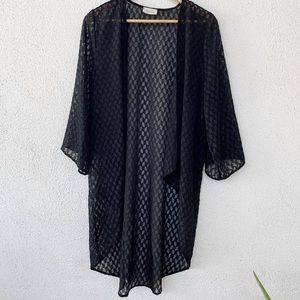 Black kimono coverup robe